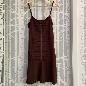 *NWT* NOMADS HEMP WEAR Brown Organic Cotton Dress with Zipper Front size Large